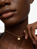 Monica Vinader textured locket necklace gold vermeil - British product