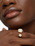 Monica Vinader Odyssey Moonstone Ring Gold Size S, imported from the UK