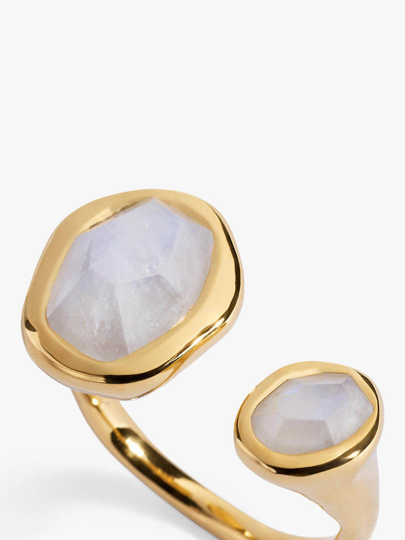 Monica Vinader Odyssey Moonstone Ring Gold Size S, imported from the UK
