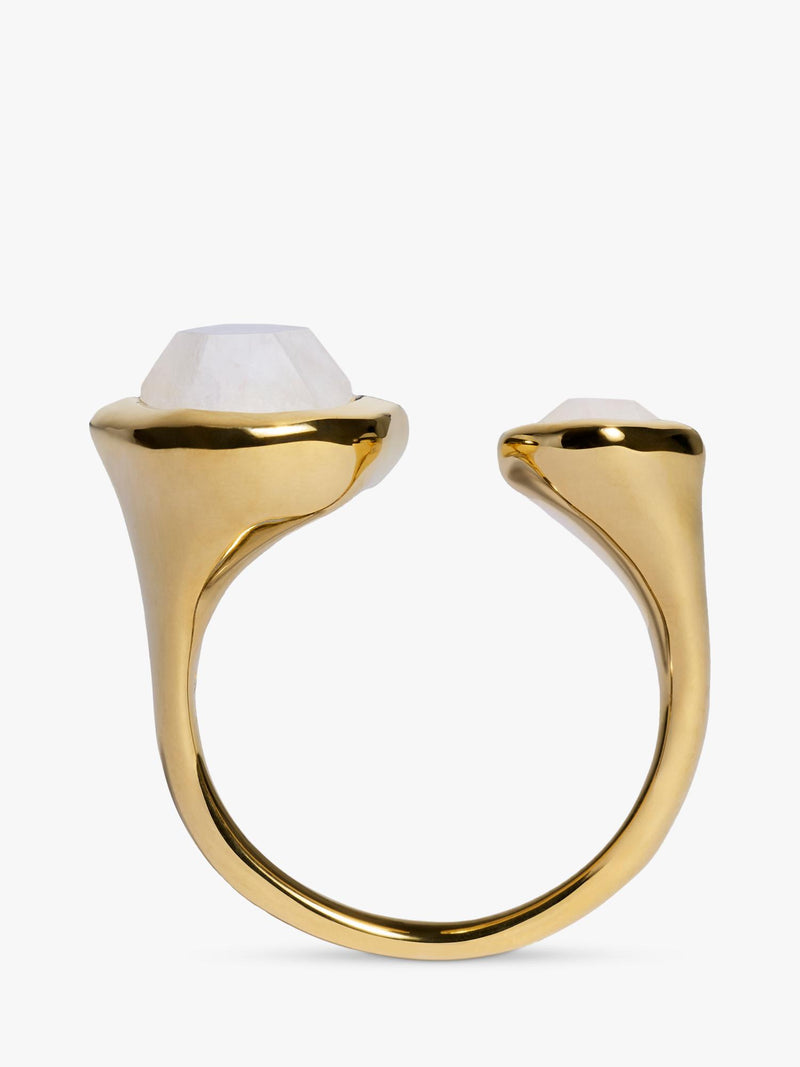 Monica Vinader Odyssey Moonstone Ring Gold Size S, imported from the UK