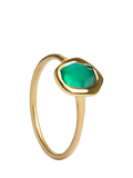 Monica Vinader Odyssey Onyx Stacking Ring, Gold/Green