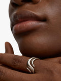 Monica Vinader sterling silver swirl wrap ring, imported from the UK