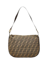 John Lewis Fendi FF Zucca Canvas Shoulder Bag Brown- Buy online at McGrocer