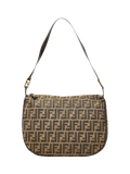 Fendi FF Zucca canvas shoulder bag brown, imported from the UK