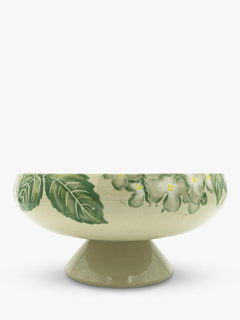 BlissHome earthenware footed bowl Hydrangea design 32.5cm, UK version
