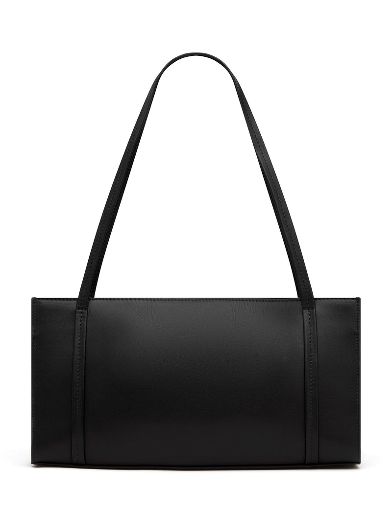 St. Agni minimal black leather pocket bag, UK version
