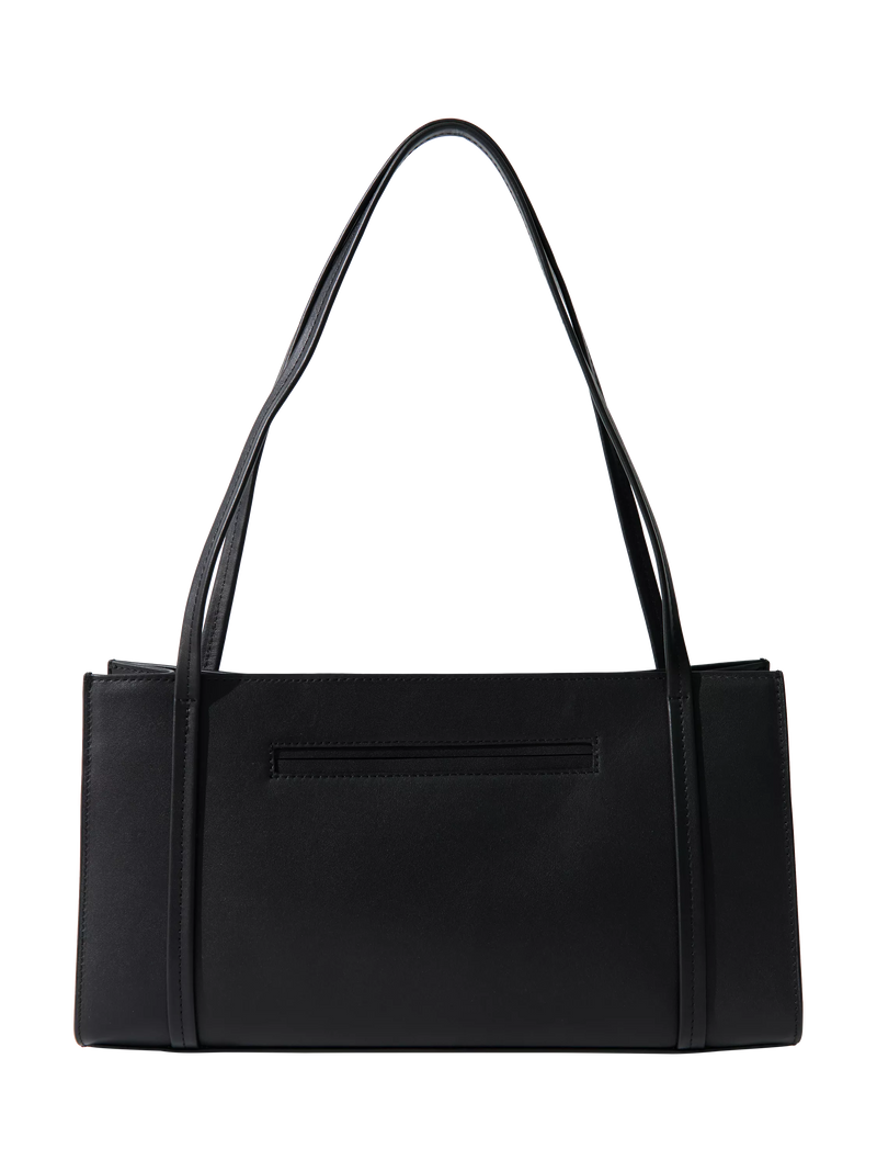 St. Agni minimal black leather pocket bag, UK version