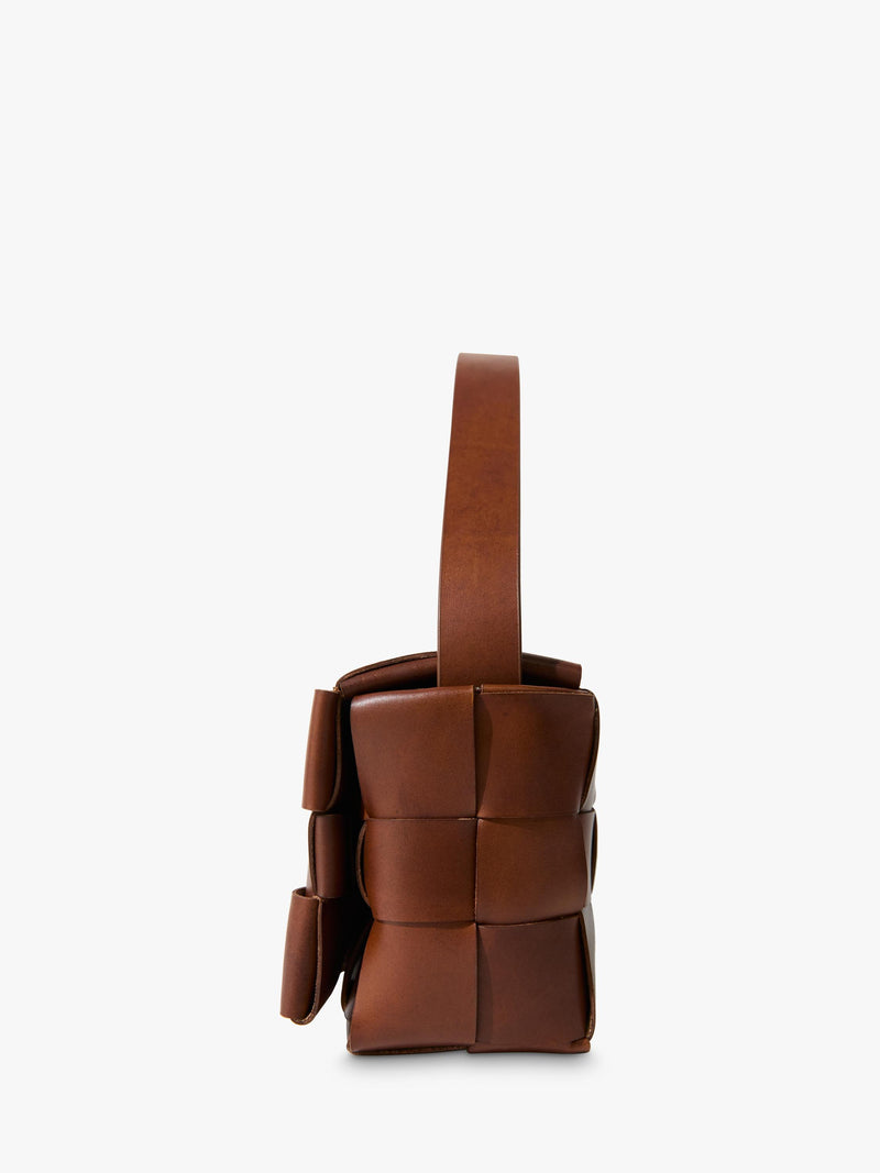 St. Agni Woven Envelope Slim Leather Tote Bag chestnut (British brand)