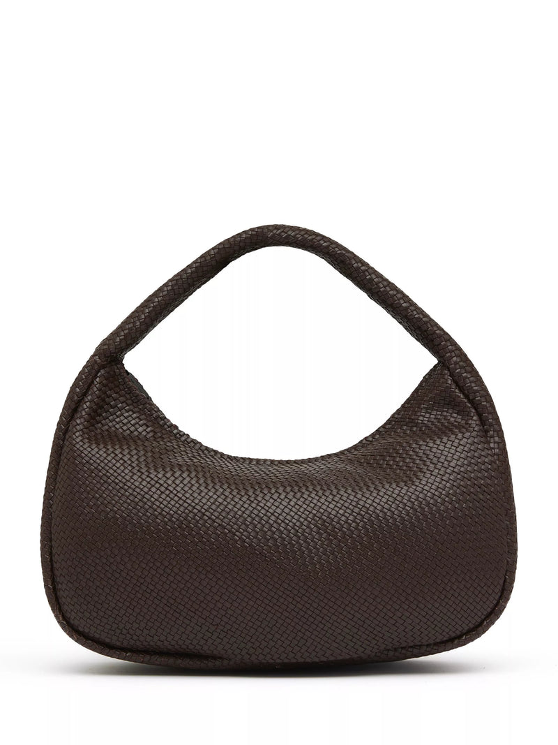 St. Agni woven large bon bon shoulder bag in coffee - British product