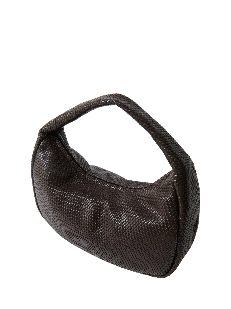 St. Agni woven large bon bon shoulder bag in coffee - British product