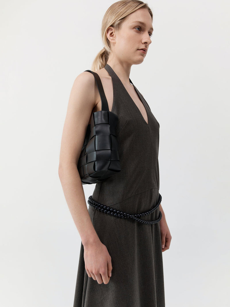 St. Agni mini leather tote bag black (British brand)
