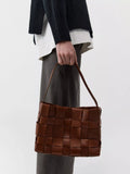 St. Agni woven mini tote in Chestnut, UK version