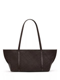 St. Agni woven slim bateau tote bag in coffee, imported from the UK