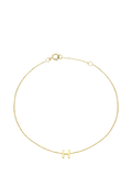 IBB Initial Letter 9ct Gold Chain Bracelet 15-18cm