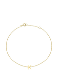 IBB Initial Letter 9ct Gold Chain Bracelet 15-18cm
