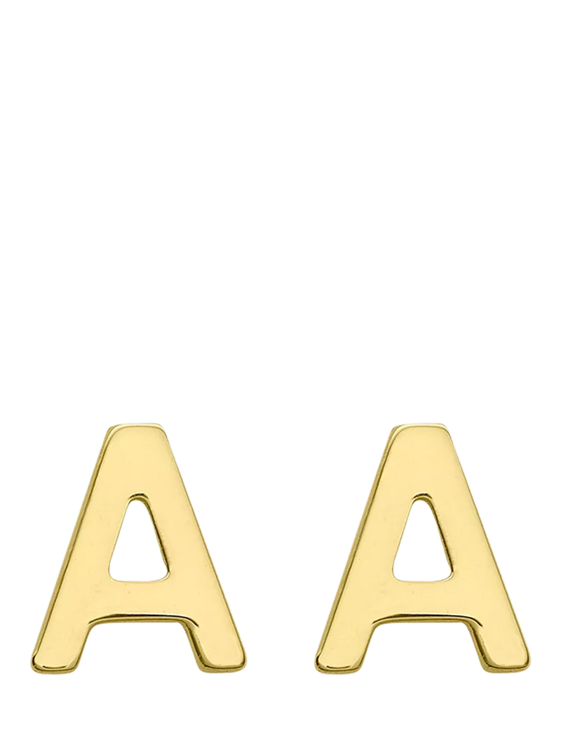 IBB initial letter stud earrings in 9ct gold, UK version