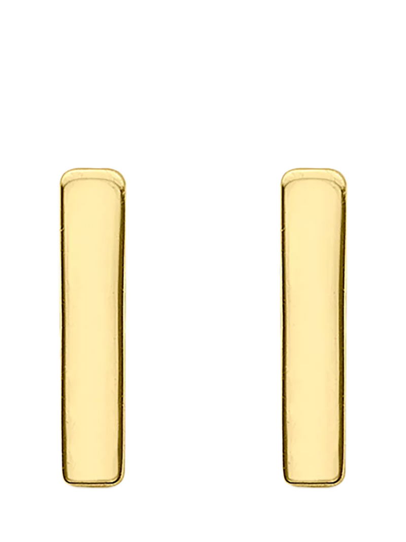 IBB Initial Letter Gold Stud Earrings