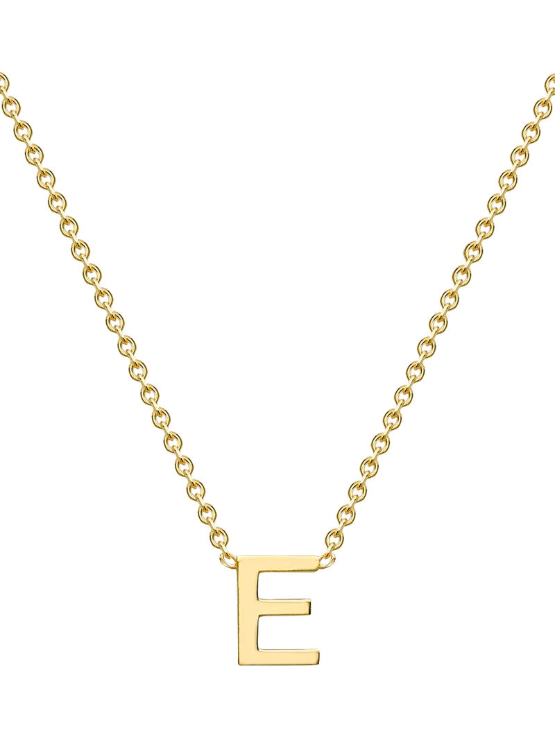 IBB 9ct Yellow Gold Mini Initial Pendant Necklace, Gold, 38-43cm