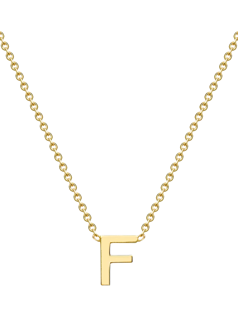 IBB 9ct Yellow Gold Mini Initial Pendant Necklace, Gold, 38-43cm