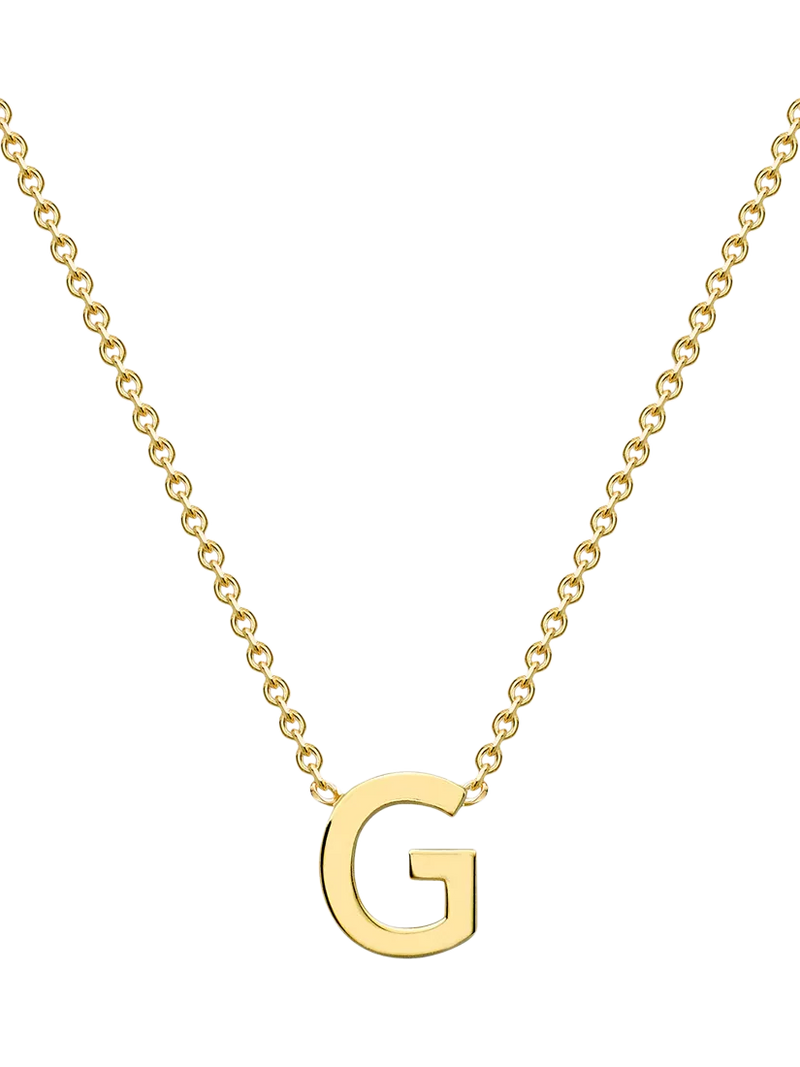 IBB 9ct Yellow Gold Mini Initial Pendant Necklace, Gold, 38-43cm