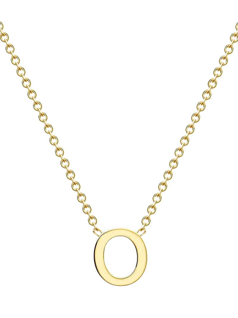 IBB 9ct Yellow Gold Mini Initial Pendant Necklace, Gold, 38-43cm
