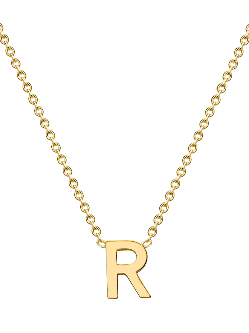 IBB 9ct Yellow Gold Mini Initial Pendant Necklace, Gold, 38-43cm