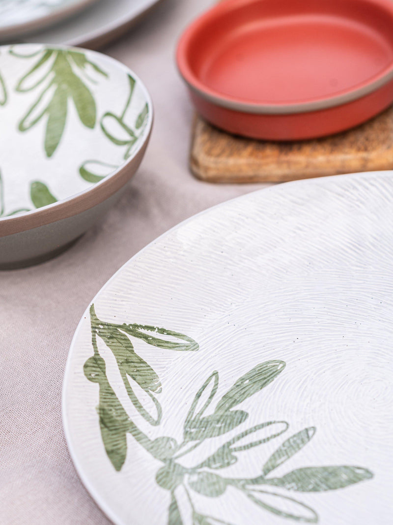 PurerHome Eden Project olive stoneware side plate 22cm - British product