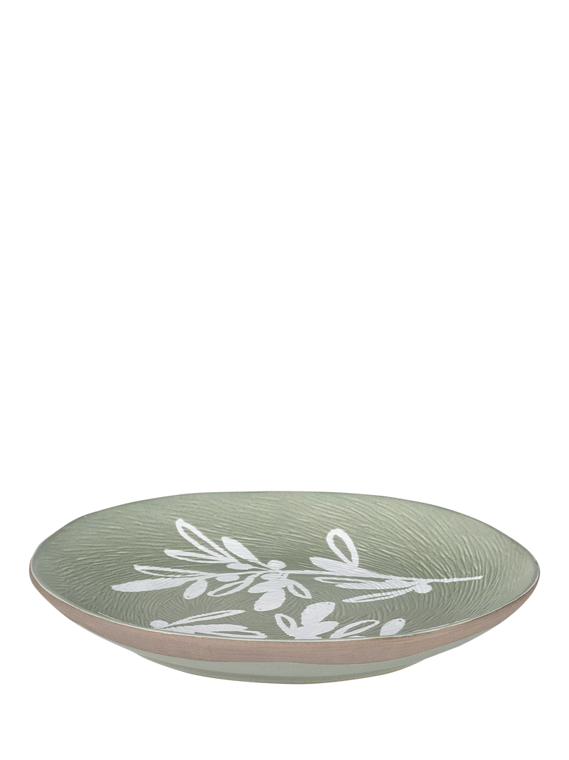 PurerHome x Eden Project olives stoneware side plate 16cm green, imported from the UK
