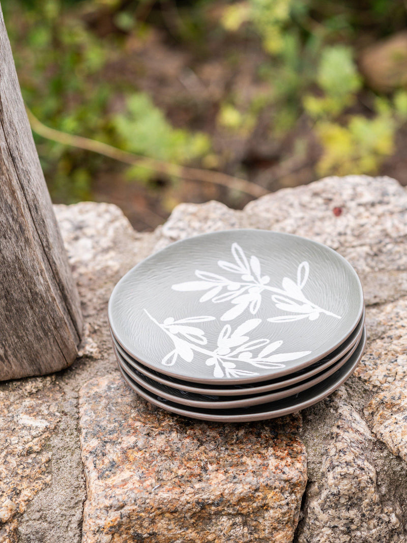PurerHome x Eden Project olives stoneware side plate 16cm green, imported from the UK