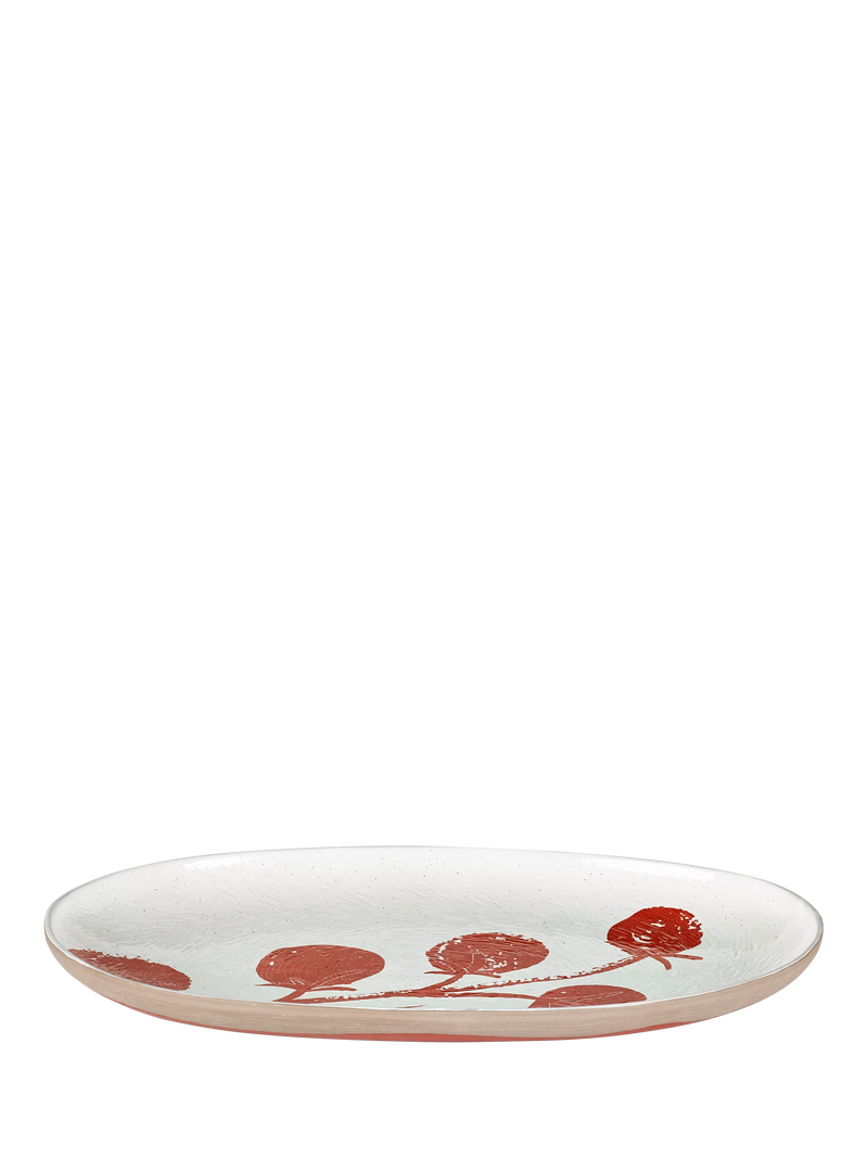 PurerHome Eden Project tomato stoneware platter 33cm - British product