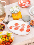 PurerHome Eden Project tomato stoneware platter 33cm - British product