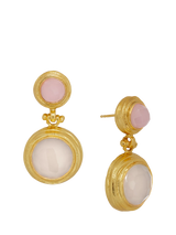 John Lewis Ottoman Hands Lilis Rose Quartz and White Chalcedony Drop Earrings, Gold- Buy online at McGrocer