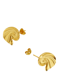 Ottoman Hands waterproof wave stud earrings gold (British brand)