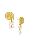 Ottoman Hands gold pearl beaded stud earrings - British product