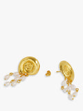 Ottoman Hands gold pearl beaded stud earrings - British product