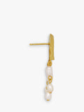 Ottoman Hands gold pearl beaded stud earrings - British product