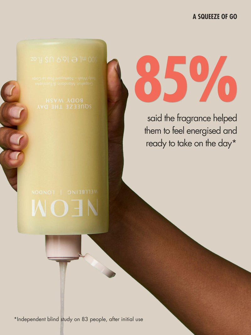 NEOM Squeeze The Day body wash 500ml, imported from the UK