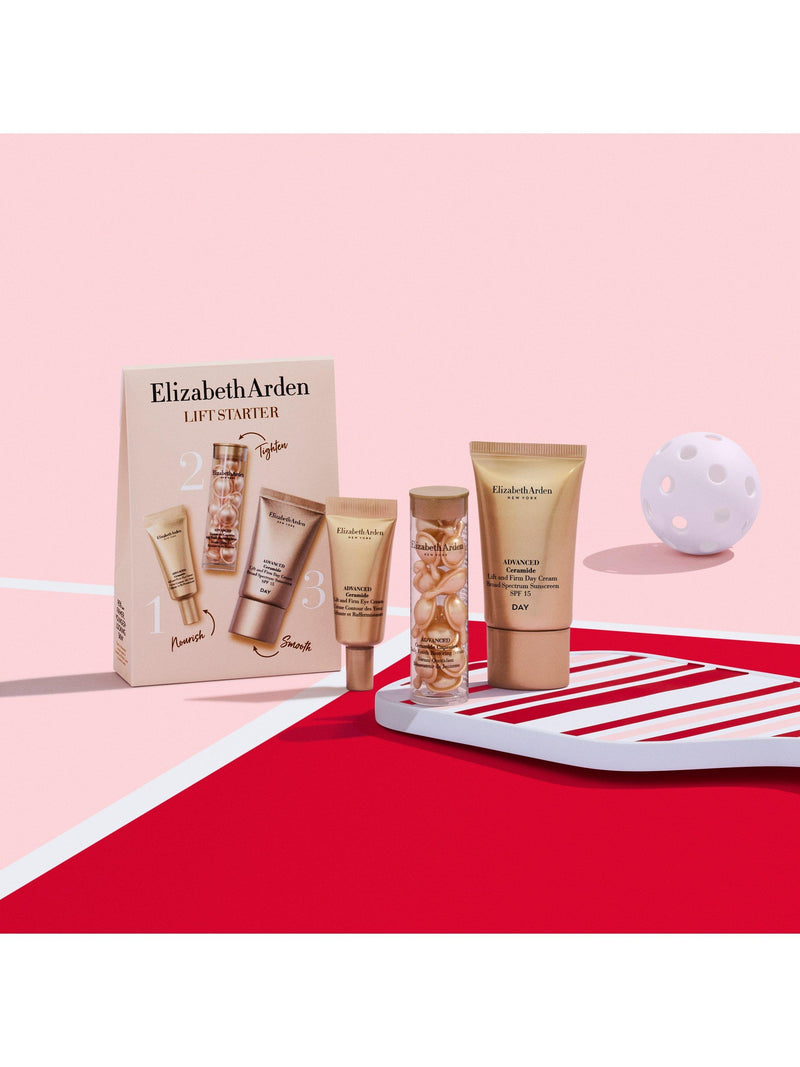 Elizabeth Arden Lift Starter skincare gift set with serum capsules - British product