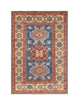 John Lewis Gooch Oriental Supreme Kazak Pure Wool Rug, Blue, L119 x W83 cm- Buy online at McGrocer