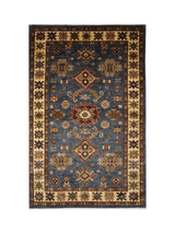 John Lewis Gooch Oriental Supreme Kazak Pure Wool Rug, Blue, 185 x 122 cm- Buy online at McGrocer