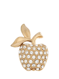 Eclectica apple crystal brooch gold - British product