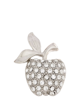 John Lewis Eclectica Pre-loved Re-Found Apple Crystal Brooch Pin, Silver- Buy online at McGrocer