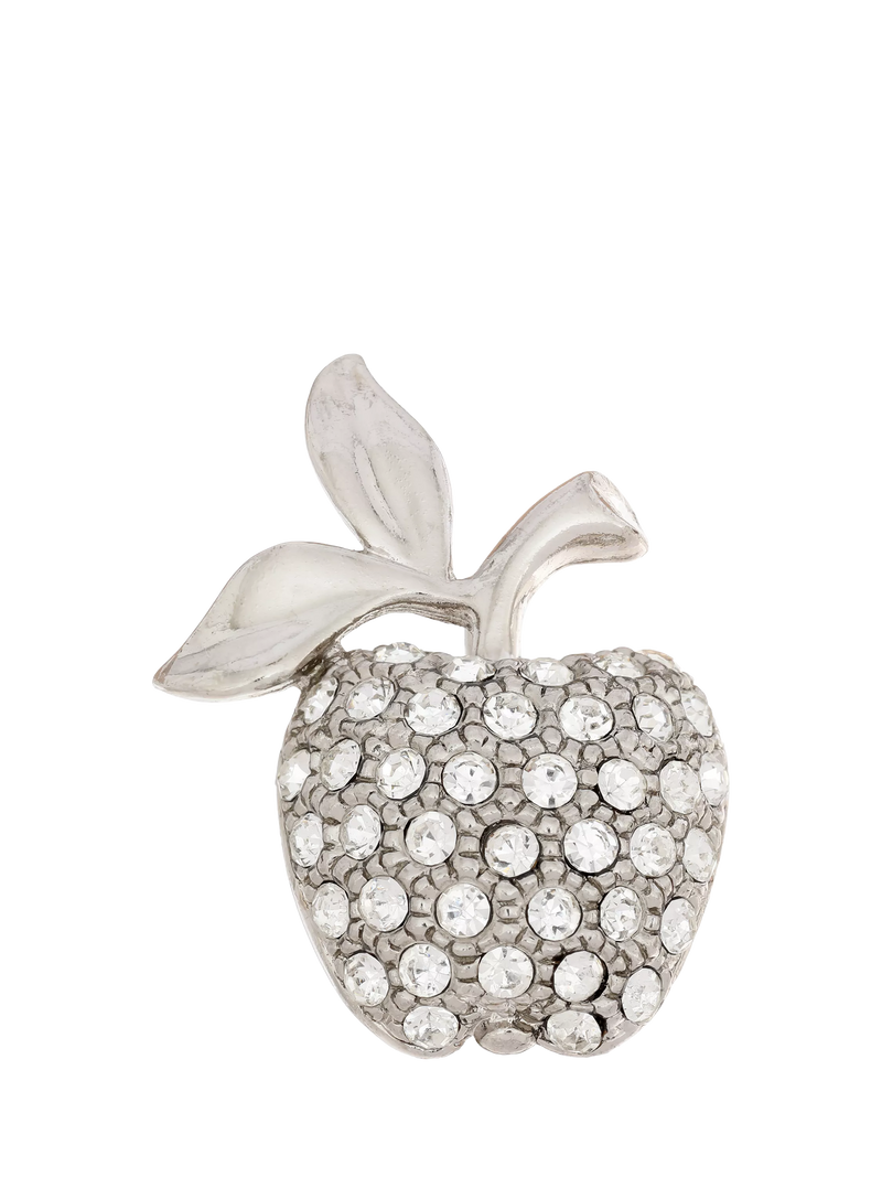 Eclectica apple crystal brooch pin silver second hand (British brand)