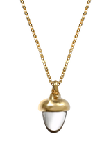 John Lewis Eclectica Pre-loved Crystal Acorn Pendant Necklace Gold- Buy online at McGrocer
