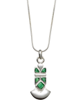 Eclectica green enamel pendant necklace 44cm chain (British brand)