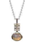 Eclectica vintage faux opal pendant necklace silver - British product