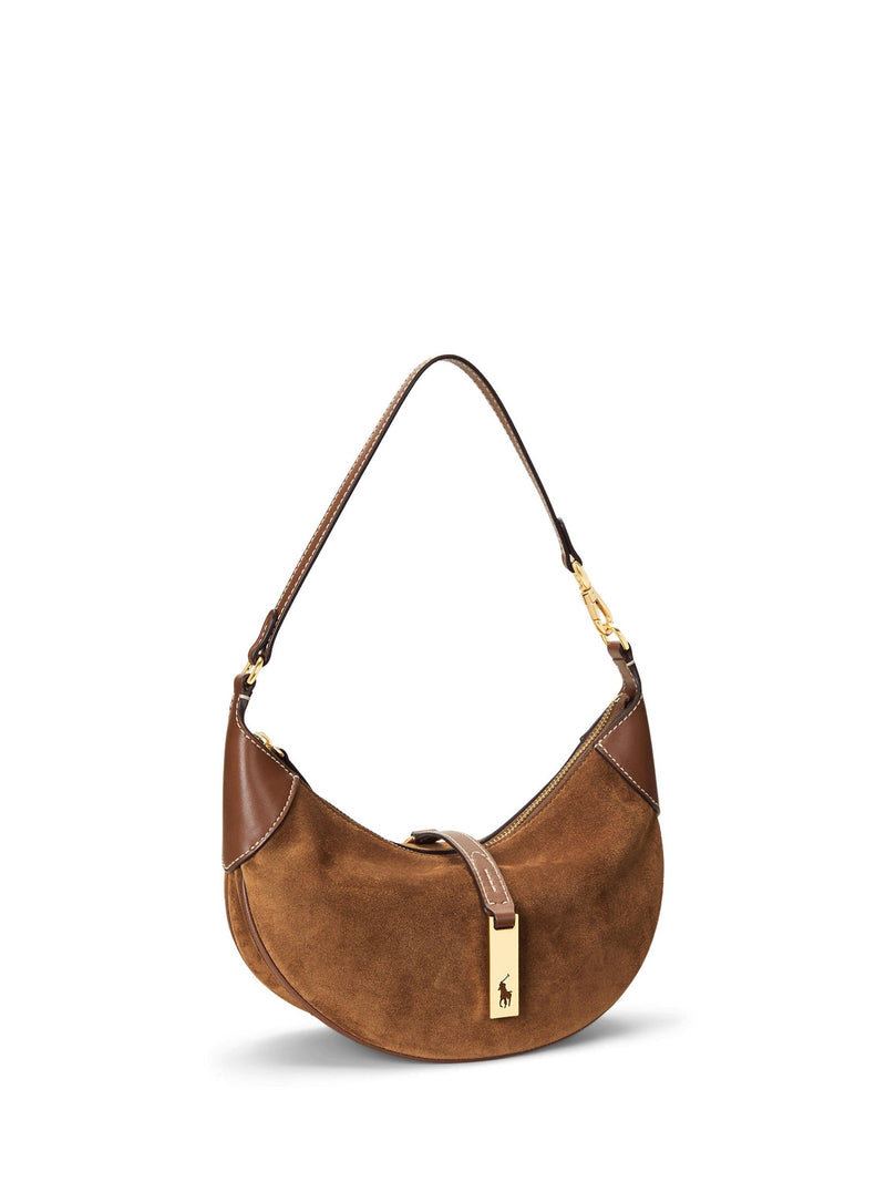 Ralph Lauren mini shoulder bag Cinnamon Cuoio leather and suede, imported from the UK