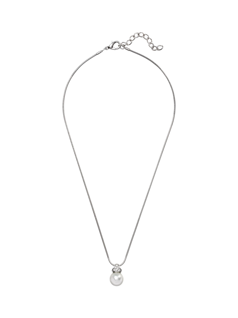 Eclectica faux pearl crystal pendant necklace 45cm, imported from the UK