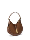 Ralph Lauren suede shoulder bag Polo ID cinnamon cuoio - British product