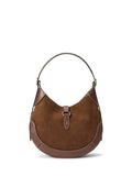 Ralph Lauren suede shoulder bag Polo ID cinnamon cuoio - British product